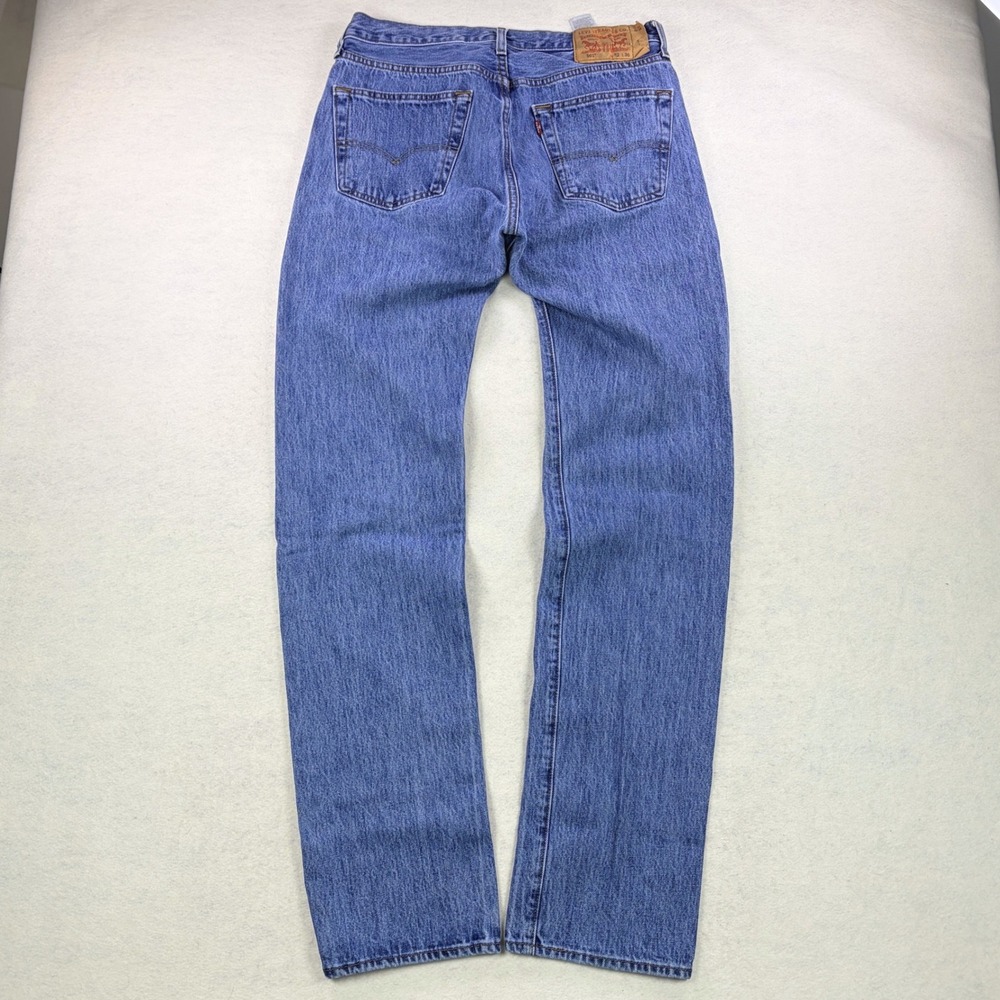 Levis 501 Original Mens Blue Medium Wash Straight Leg Jeans W32 L36 00501-0193